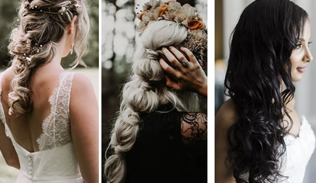30 increíbles peinados de boda para novias con cabello largo