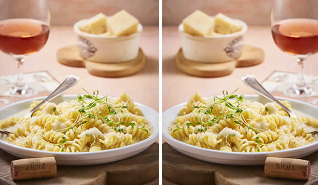 Receta de pasta con salsa de parmesano (incluye maridaje)