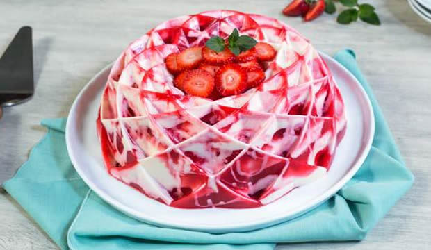 Receta de gelatina de fresas con crema