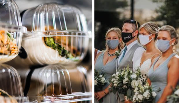 Ideas para servir alimentos incluyendo medidas de sanidad en bodas celebradas durante la pandemia