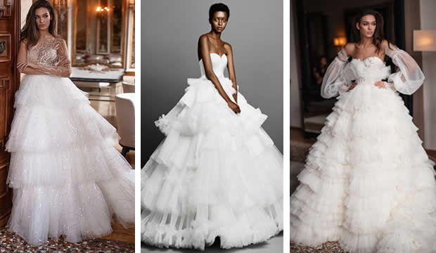 Vestidos de novia con volantes de tul