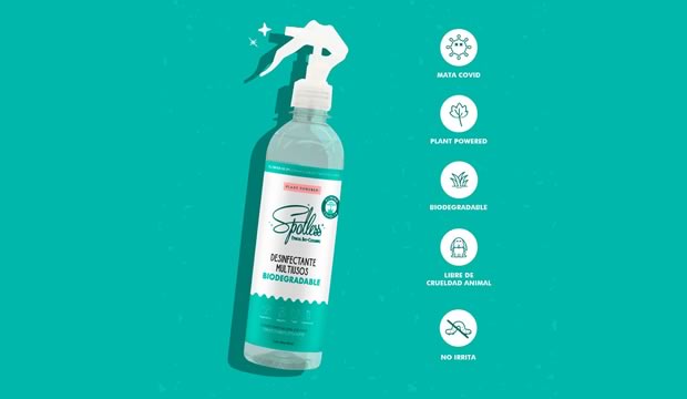 ¡Únete al futuro verde con Spotless! El sanitizante multiusos elaborado con ingredientes naturales amigables con medio ambiente