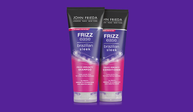 Esto es para ti, cabello lacio, suave y elegante con la nueva línea Frizz Ease Brazilian Sleek de John Frieda