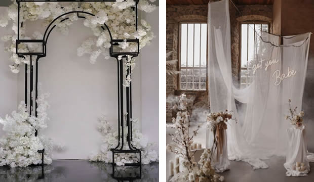 Ideas para un hermoso arco nupcial en espacios interiores