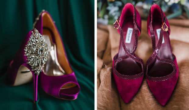 Dale un toque de modernidad a tu look nupcial con un par de zapatos de novia en color Viva Magenta