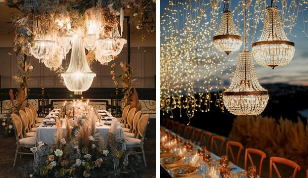 Candelabros de cristal de ensueño para tu recepción de bodas
