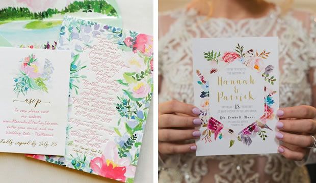 Ideas para usar motivos florales en tu papelería nupcial