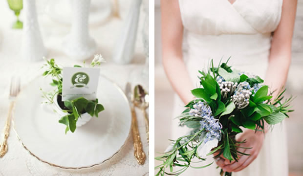 Paleta cromática verde + blanco, la mejor opción para una refrescante boda primaveral