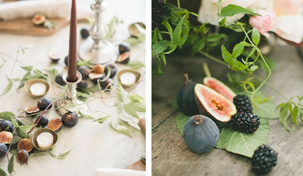 Asombrosos centros de mesa para bodas repletos de frutas y verduras