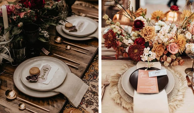 Este elemento del servicio de mesa de tu recepción de bodas bastará para dar el toque otoñal a tu decoración nupcial