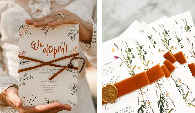 Inspiradoras ideas para invitaciones de boda de otoño