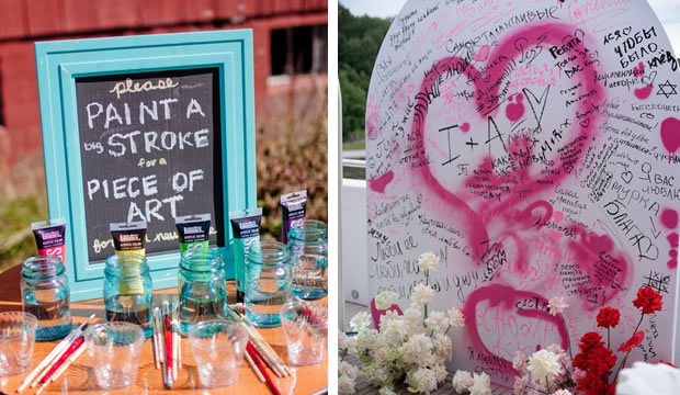 Ideas asombrosas para sustituir el tradicional libro de firmas en la recepción de bodas