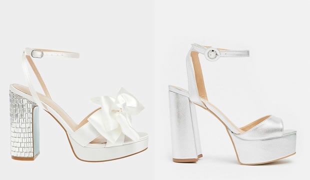 Zapatos de novia inspirados en la década de los noventa