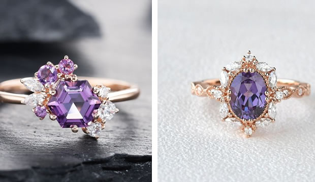 Anillos de compromiso con piedras únicas