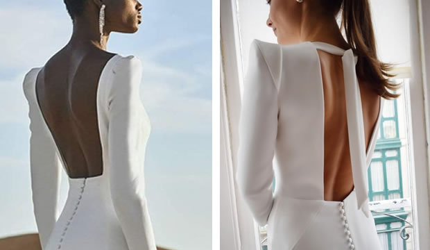 Vestidos de novia con hombros llamativos inspirados en la década de los ochenta, ¡la tendencia más genial de la temporada!