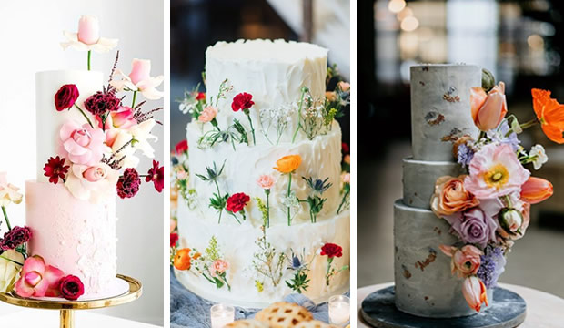 Los pasteles de bodas con decoración floral es la tendencia que continuará vigente en 2024