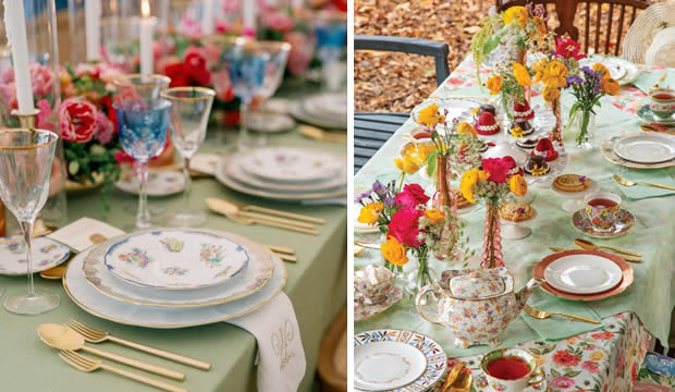 Dale un toque de modernidad a las mesas de tu recepción de bodas con coloridos manteles
