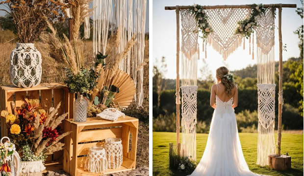 El macramé se convierte en protagonista absoluto de las bodas bohemias