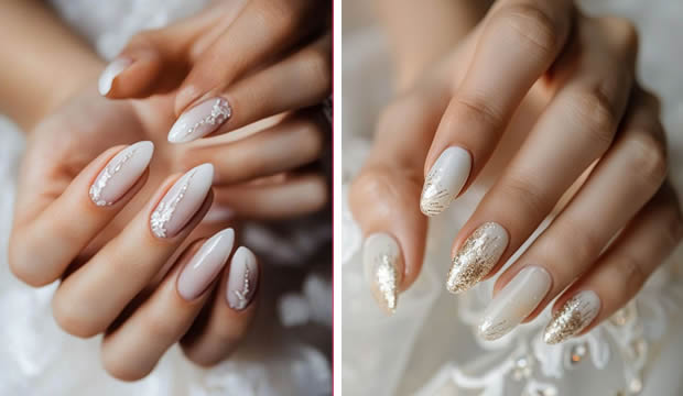 Hermosas ideas para la manicura de la novia en el día de su boda