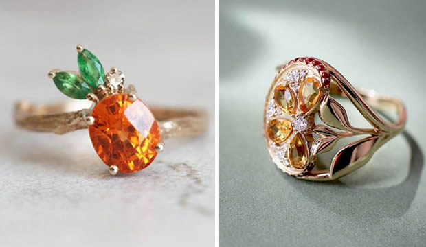 Creativos anillos de compromiso inspirados en frutas, para demostrar tu dulce amor