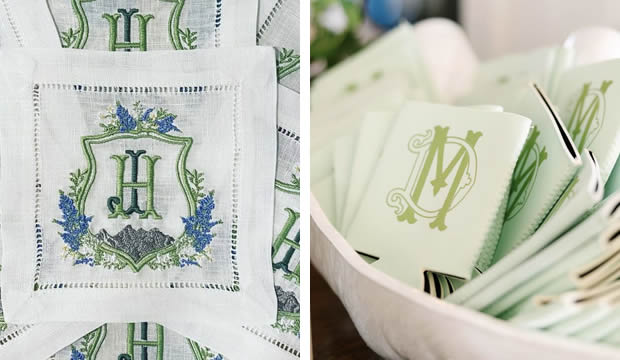 El monograma de bodas es una forma creativa de personalizar la boda y darle un toque de sofisticación