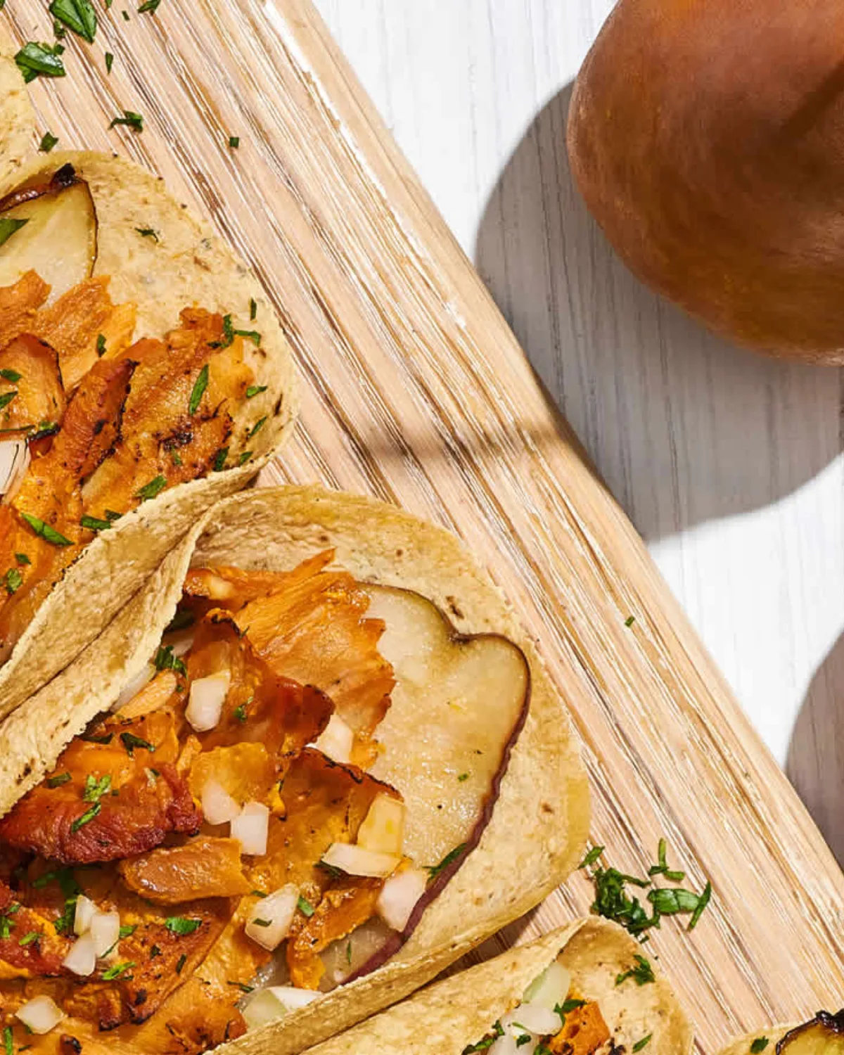 Tacos al pastor con Peras Bosc asadas: la fusión dulce y salada imposible de resistir