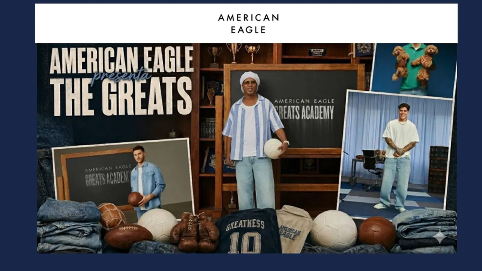 American Eagle anuncia “The Greats” junto a Ronaldinho, Santiago Gimenez, Lunay y más: una celebración estelar de fútbol, estilo y música