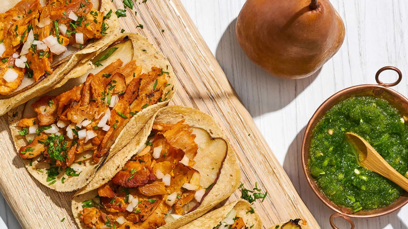 Tacos al pastor con Peras Bosc asadas: la fusión dulce y salada imposible de resistir