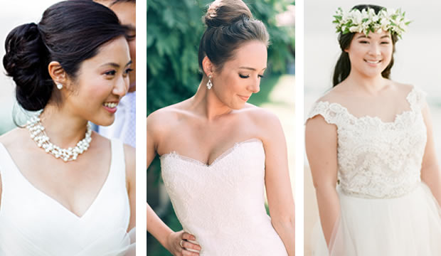 Peinados para diferentes tipos de escotes de vestidos de novia
