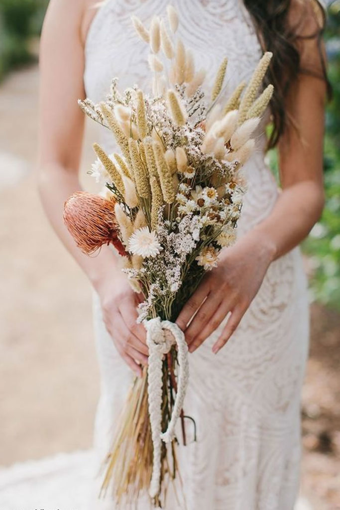 Flores secas, la tendencia nupcial más bonita para el ramo de la novia Fiancee Bodas