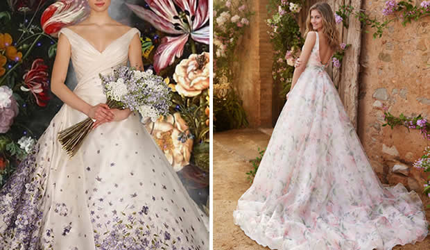 lo mismo Estados Unidos Ladrillo Vestidos de novia con estampados florales, tendencia nupcial que arrasará  en 2022 : Fiancee Bodas